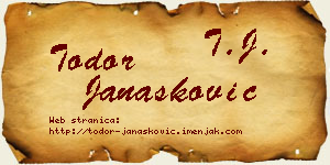 Todor Janašković vizit kartica
